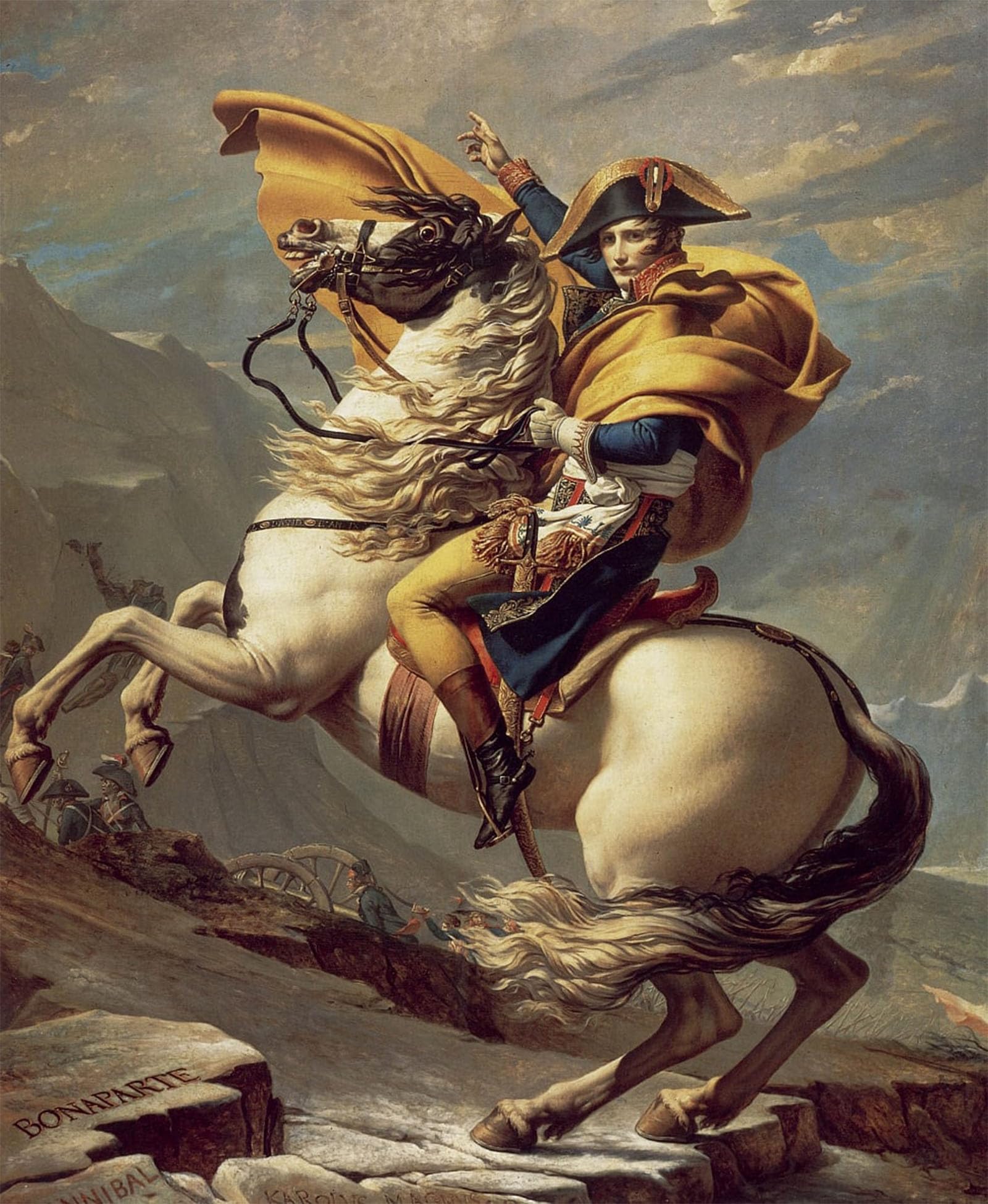 POSTERIIk Famous Modern Artwork Art Mural Napoleon Crossing the Alps by Jacques Louis David Oil Paintings Pictures for Home Decor 60x90cm