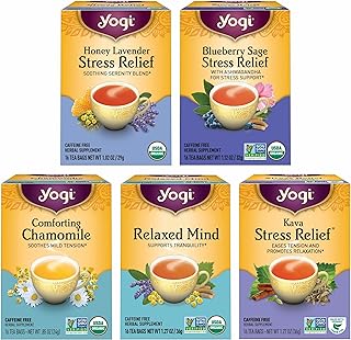 Yogi Tea Stress Relief & Relaxation Variety Sampler - 16 Bags per Pack (...