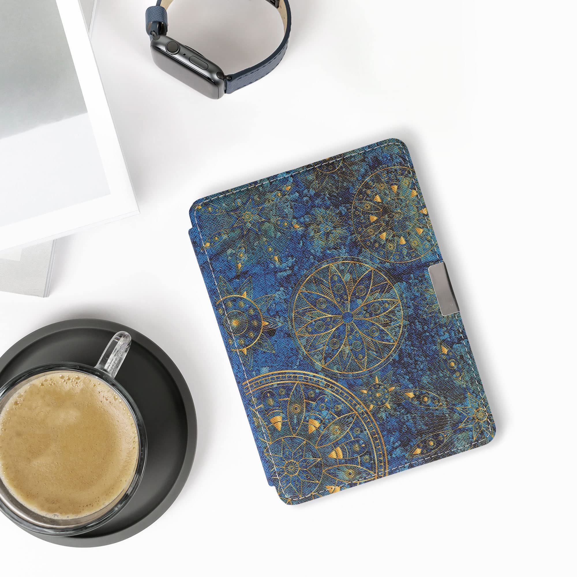 Étui Magnétique Pour Kobo Aura Edition 2 - Similicuir Avec Mandala - Protection Et Style