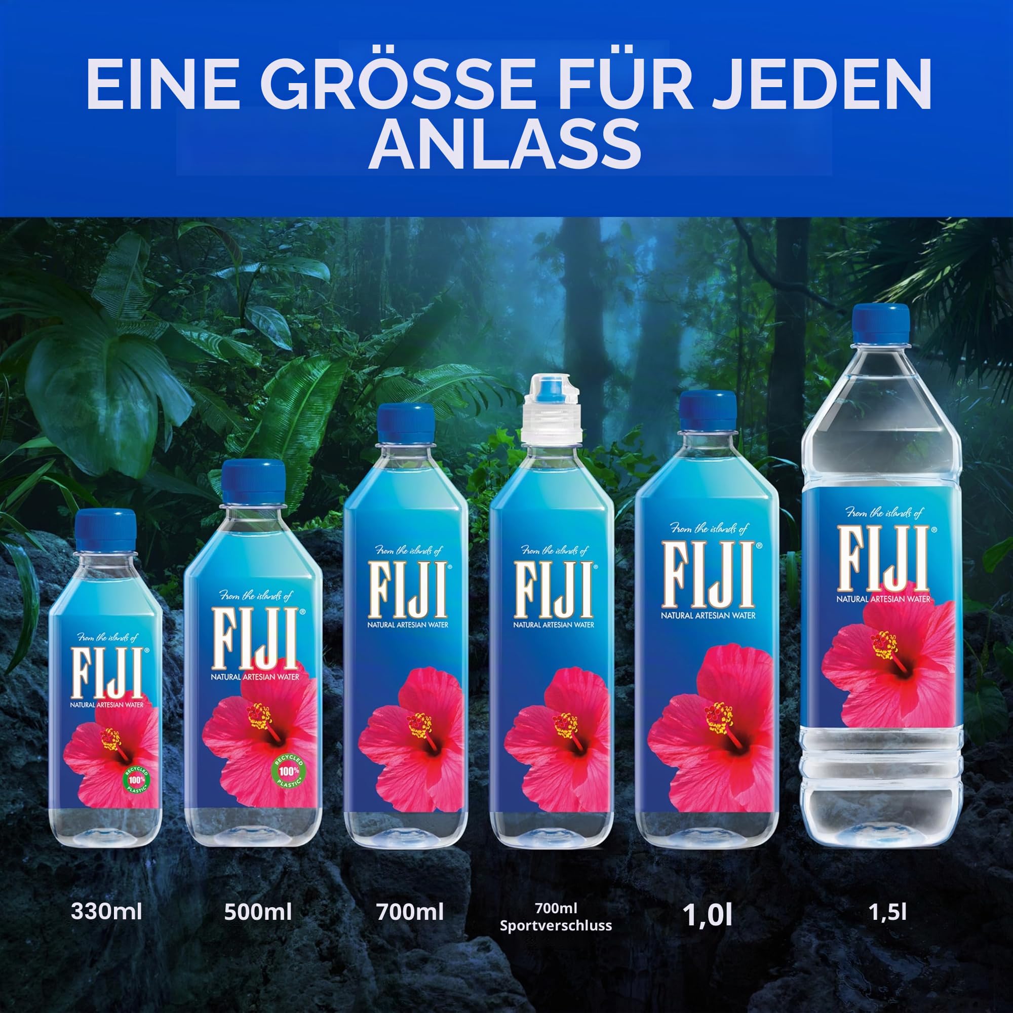 FIJI Artesian Wasserflasche, 330 ml, 24 Stück