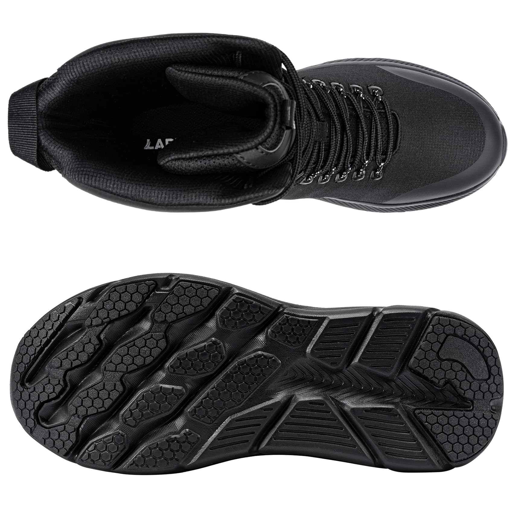 LARNMERN Botas de Trabajo Tácticas para Hombre Botas de Combate con Cordones para Hombre Botas de Locomotora (6-8 pulgadas)