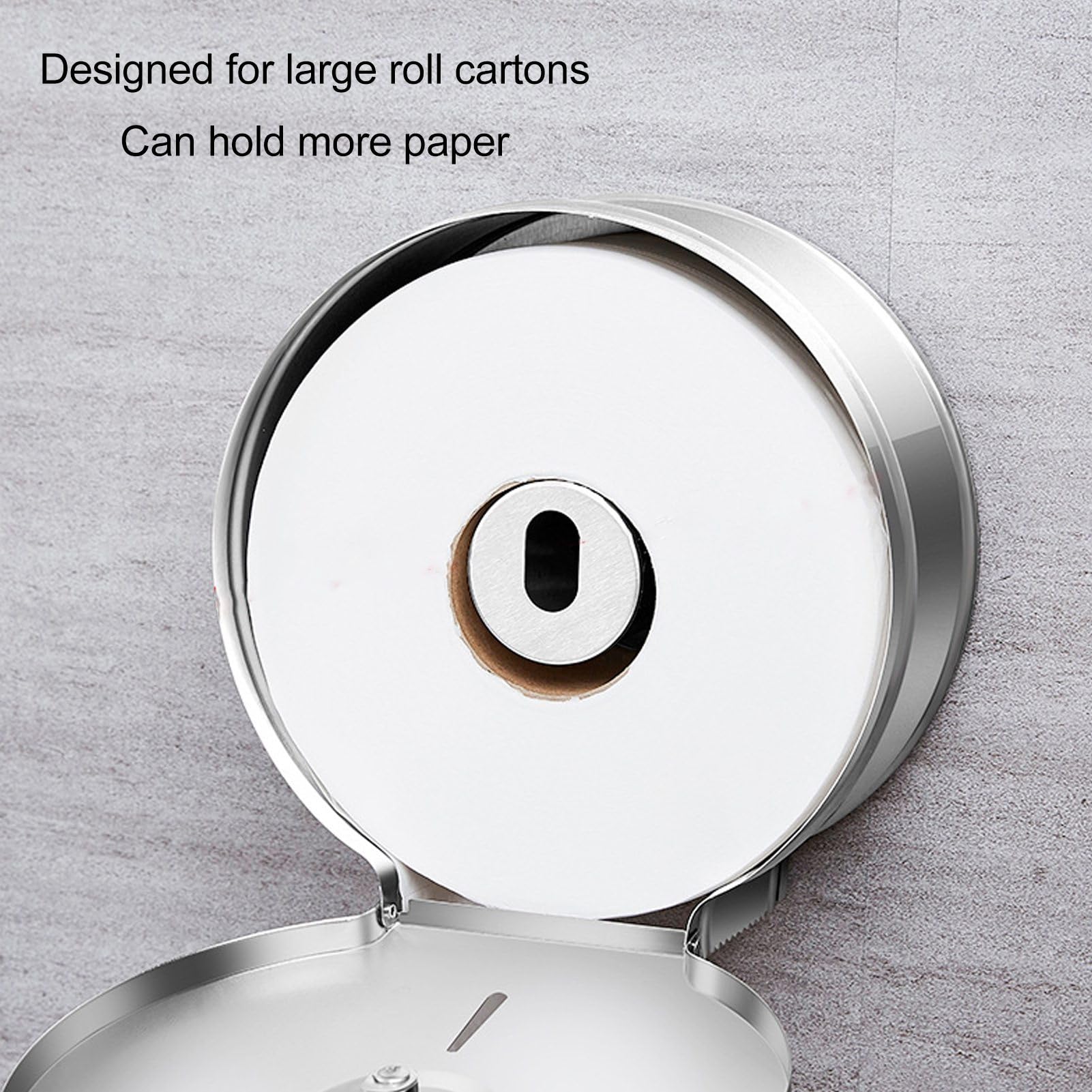 Porte-Rouleau de Papier Toilette Commercial avec 2 Clés, Distributeur de Papier Toilette Mural de Grande capacité pour Toilettes et Salle de Bains