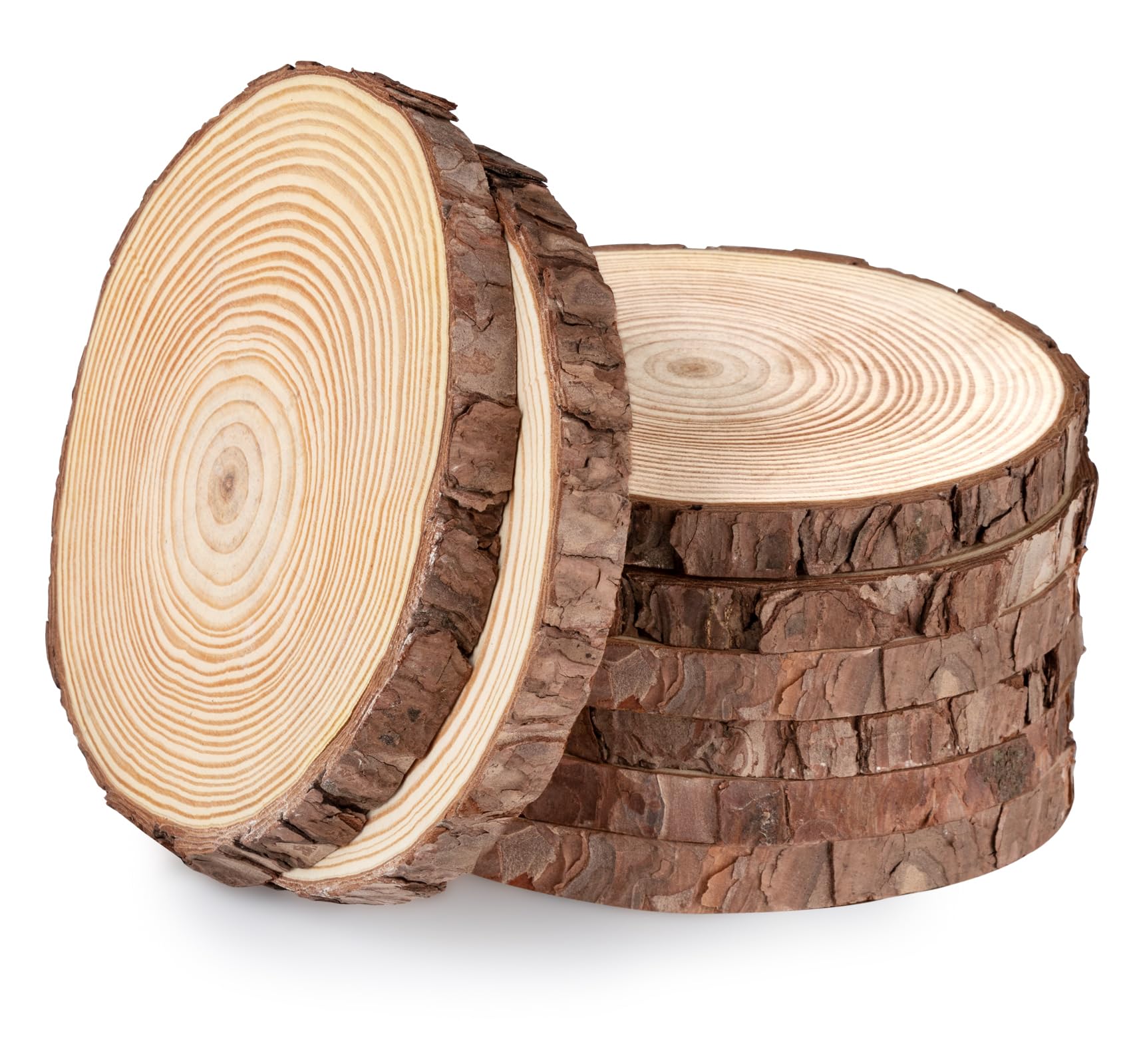 5 Dischi Di Legno Naturali 16-18cm - Cerchi In Legno Per Fai Da Te, Pittura E Artigianato - Foto 2