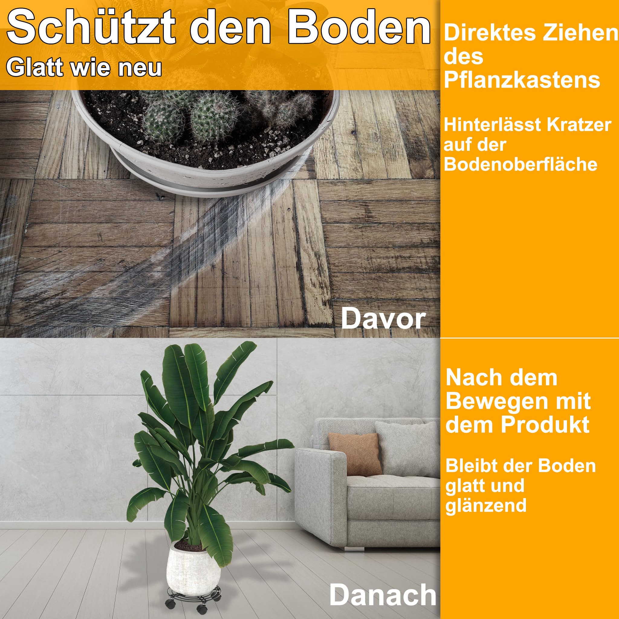 YRHome 2 Stück Pflanzenroller Metall Blumenroller Schwarz für Außenbereich & Innenbereich Blumentopf Untersetzer mit Rollen Pflanzen Caddy mit Rädern Pflanze Roller Basis - Rund Ø30cm - Bis 150KG