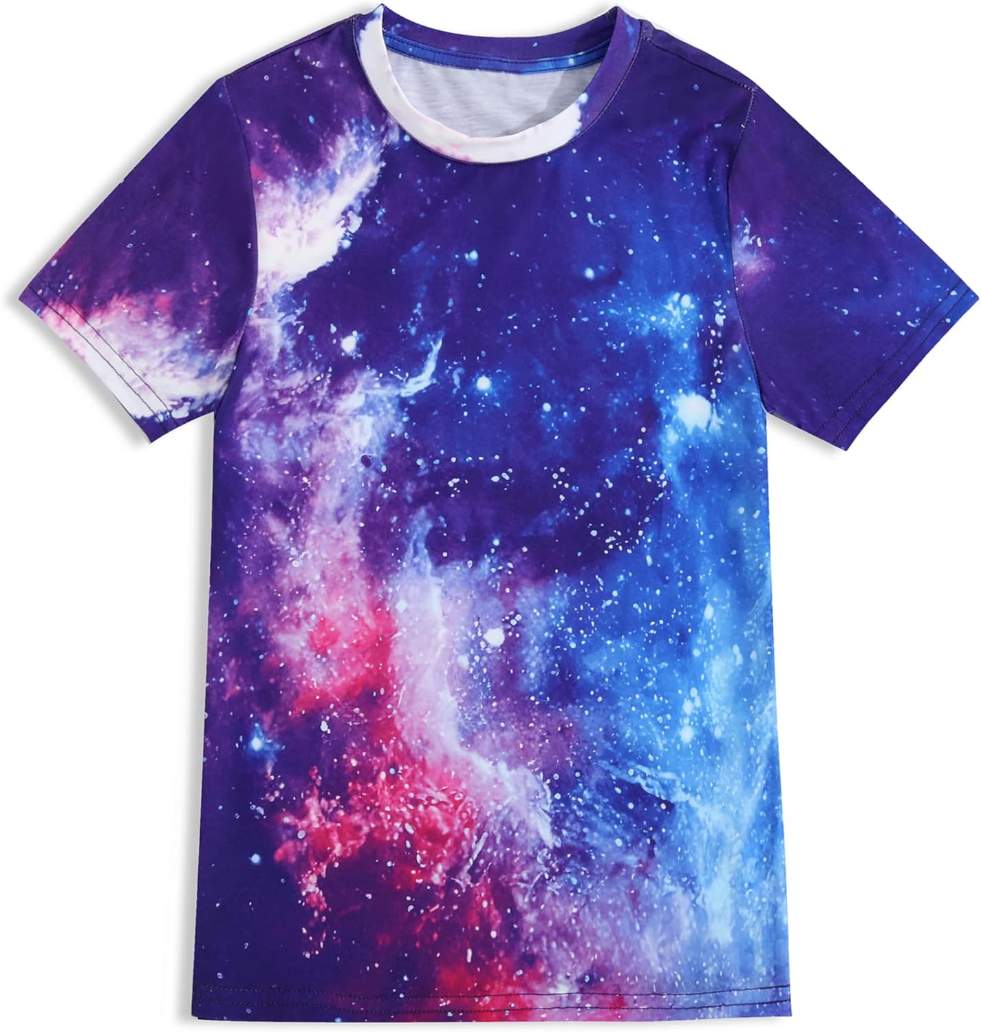 Boys Girls T-Shirts 3D Graphic Shirts Kids Neon Tie Dye Short Sleeve Glow Tees Animal Print Tees