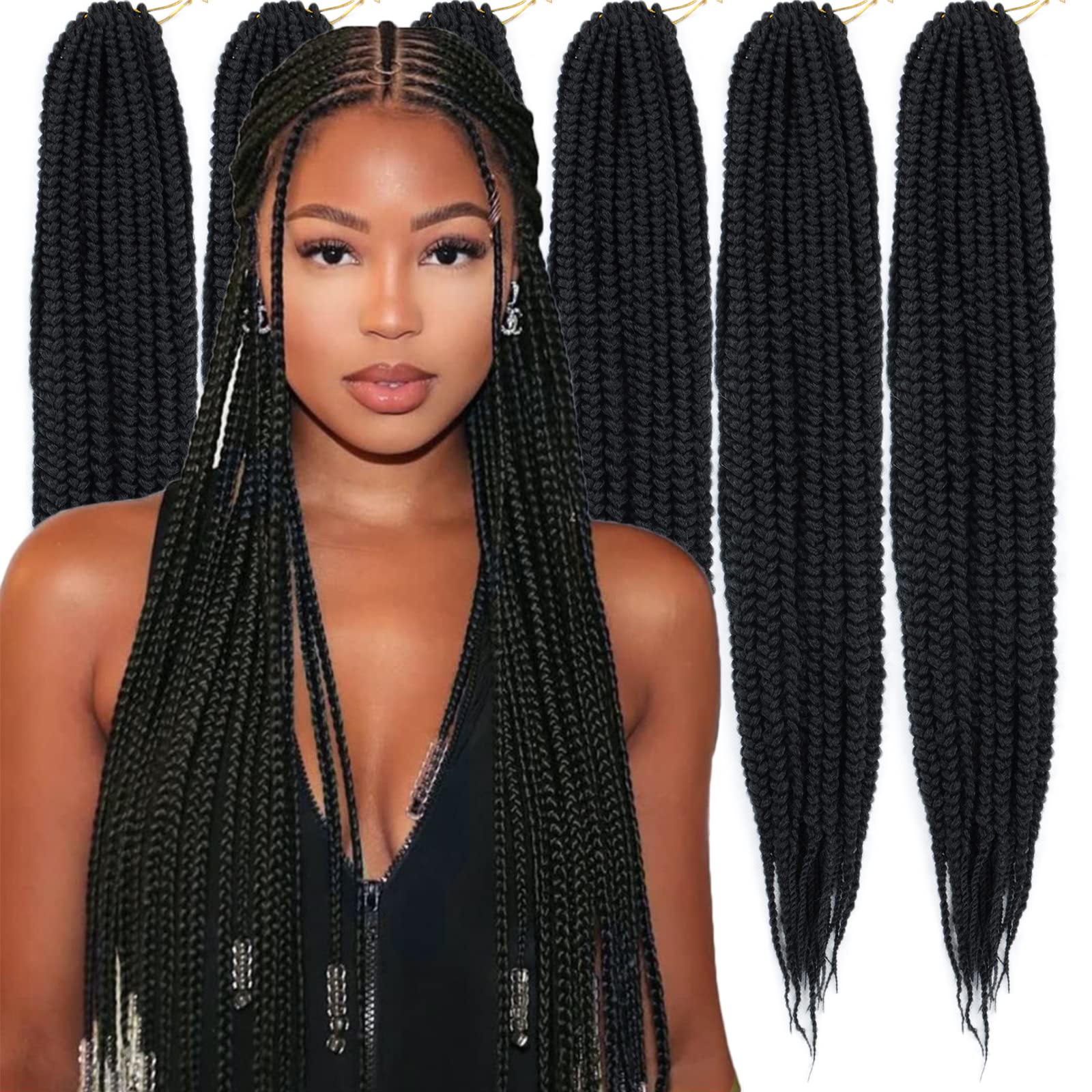 Amazon.com : Mrscx 6 pcs/lot Box Braid Hair 14/18/24/30 Inch 3X Box Braiding  Hair Crochet Hair Braids hair extension Pre Looped 1cm 20strands/pack  Synthetic Hair color (24 inch, 1) : Beauty & Personal Care
