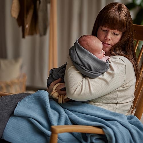 Miniatura 6 de Huxie Mantas de punto para bebé, suaves y acogedoras, 100% algodón orgánico, para niños y niñas, ideal para cochecito y cuna, 30 x 40 pulgadas,