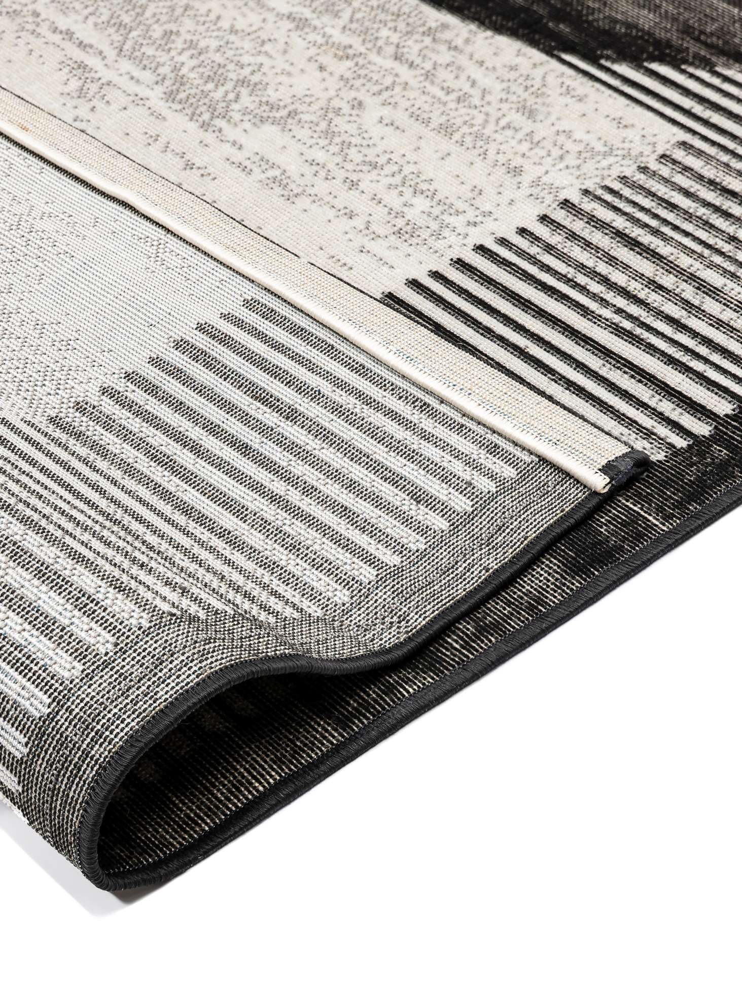 RugVista Deco, Dywan, Nowoczesne, 160 x 230 cm, Prostokąt, Niski, Pokój dzienny, Jadalnia, Sypialnia, Czyścić wyłącznie chemicznie, oeko_tex_100, Czarny/Off White