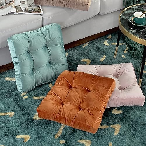 Miniatura 6 de Cojín de asiento cuadrado, cojín grueso copetudo para suelo, cojín de meditación suave de comando, cojín sólido para silla de futón para yoga, sala