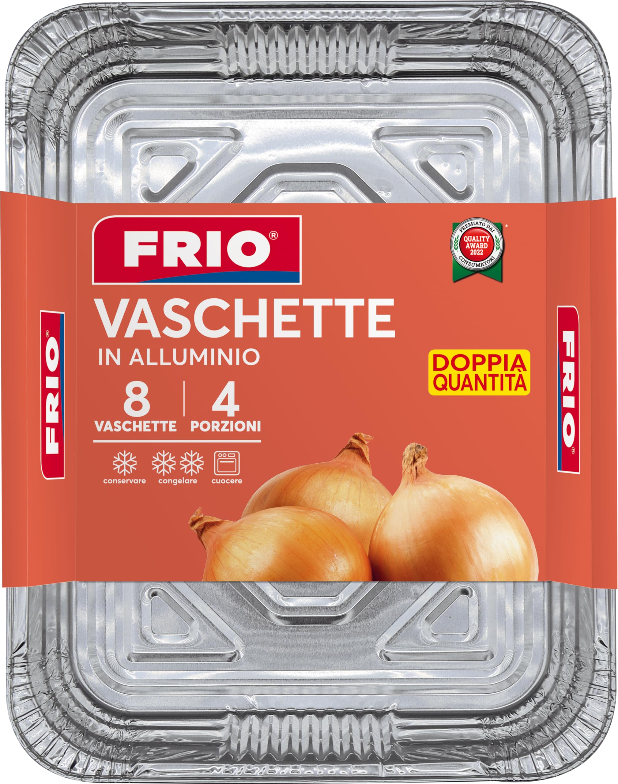 FRIO 24 bandejas de aluminio rectangulares para alimentos | 4 porciones 17,5 x 22,5 x 5,5 cm | bandejas de aluminio para horno, congelador, para llevar | resistentes y desechables (Paquete de 4)