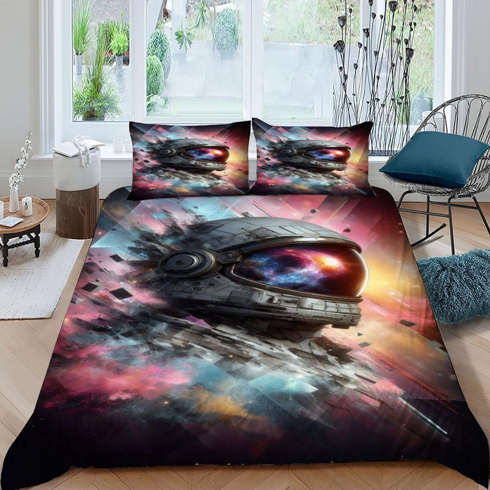Housse de couette starry sky theme parure de lit adulte avec fermeture éclair 220x240