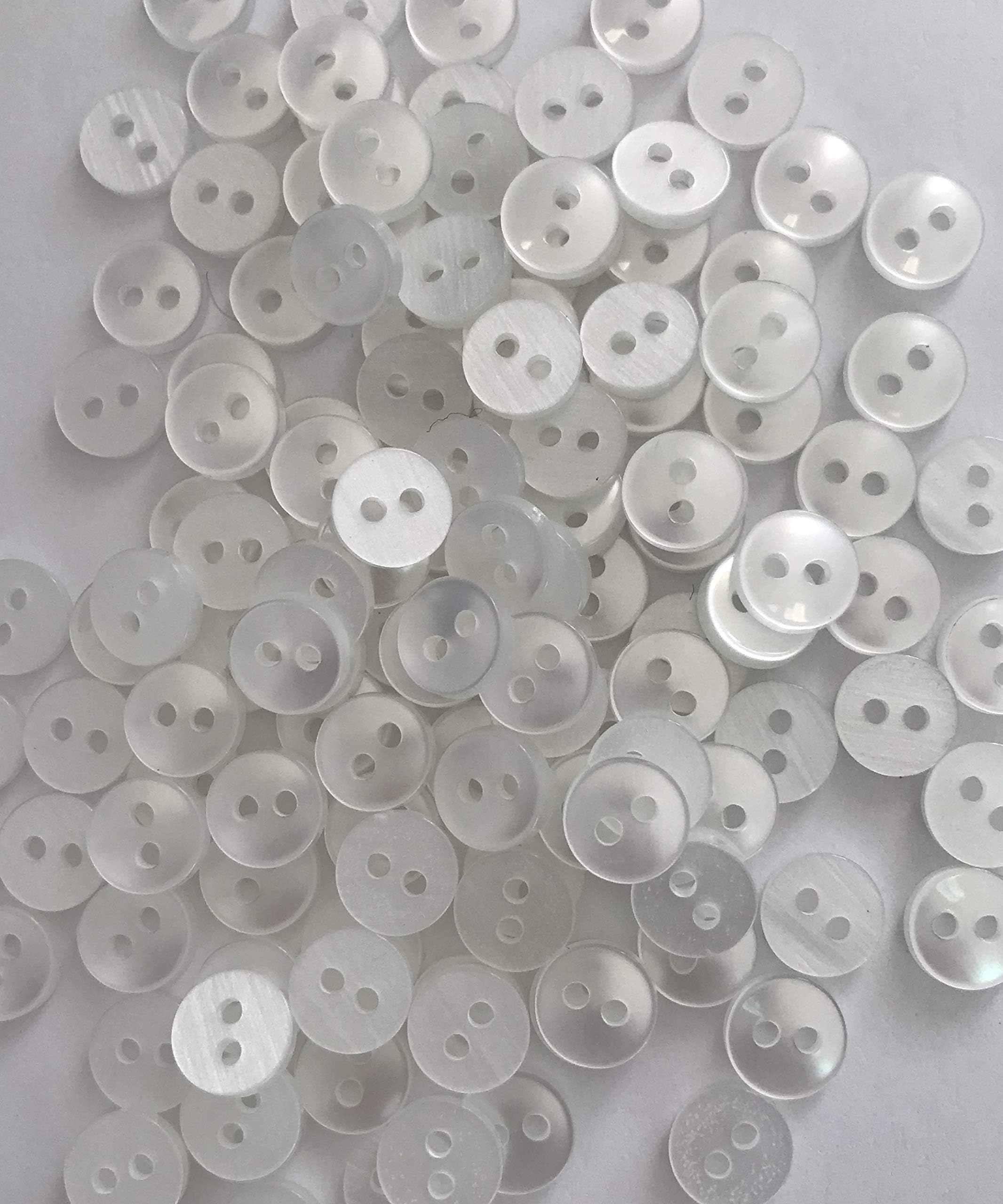 20 White 2-hole Buttons 8mm Shirt Blouse Arts & Crafts FREE UK Postage