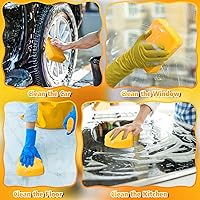 Vista 6 de Tioncy 24 esponjas grandes a granel de 7.5 x 5.5 x 1.9 pulgadas, esponja de limpieza y lavado de espuma comercial grande multiusos para limpiar