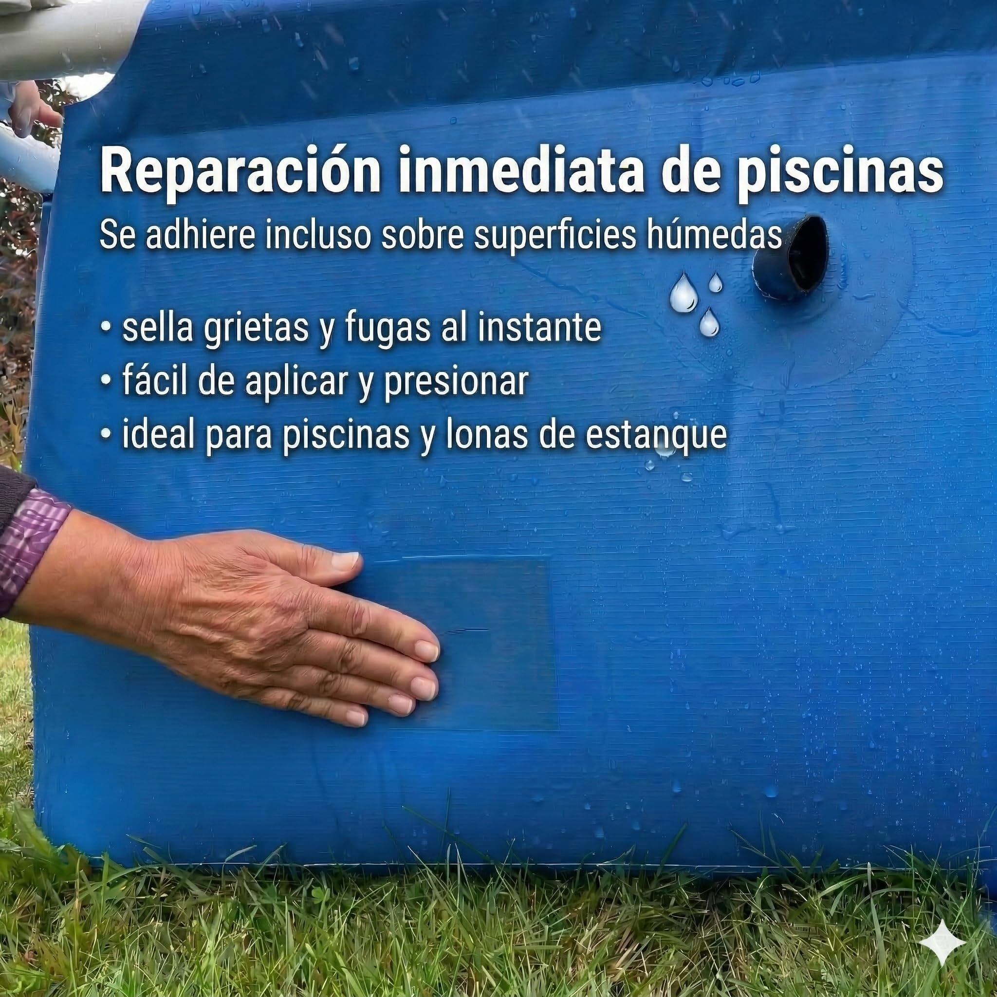 Cinta adhesiva subacuática, cinta aislante, cinta de reparación para piscinas, tiendas de campaña, lonas, canalones, balsas de goma, adhesivo acrílico (10 cm x 150 cm, Transparente)