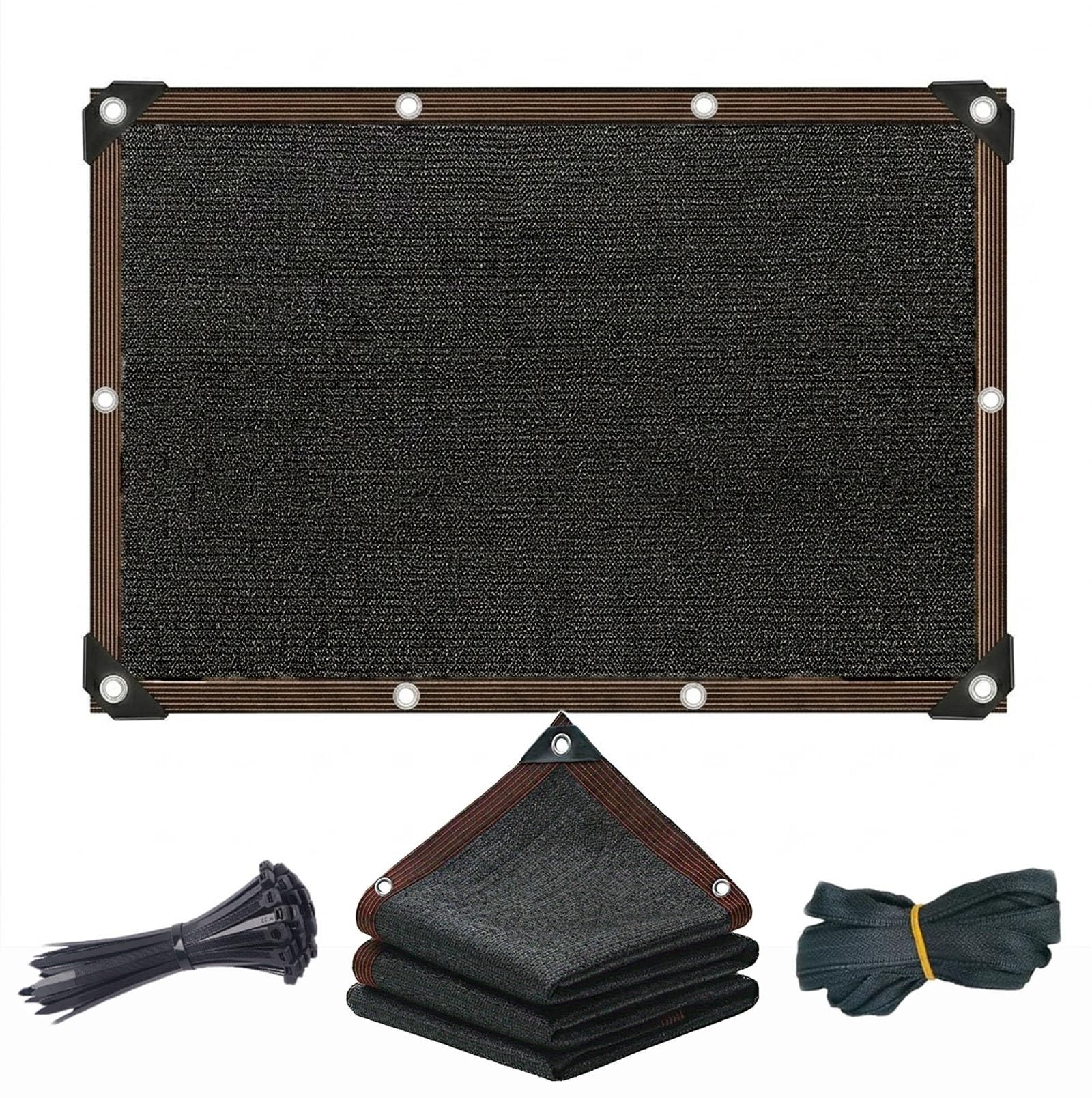 Garden Shade Netting with Grommets, Black Sunblock Shade Cloth Mesh Tarp Shades Net for Patio, Greenhouse,Canopy, Outdoor Sun Protection, Shades Mesh Fabric for Pergola Cover, Balcony(90%,1x2m)