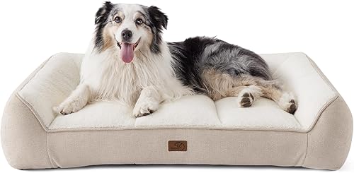 Bedsure Camas ortopédicas XL para perros de tamaño grande, sofá extra grueso de apoyo para perros con funda impermeable lavable, sofá cama extra