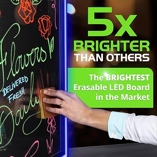 Miniatura 21 de Letrero abierto LED superbrillante de 15 x 32 pulgadas, programable con 64 combinaciones de colores a través de aplicación o control remoto, modos