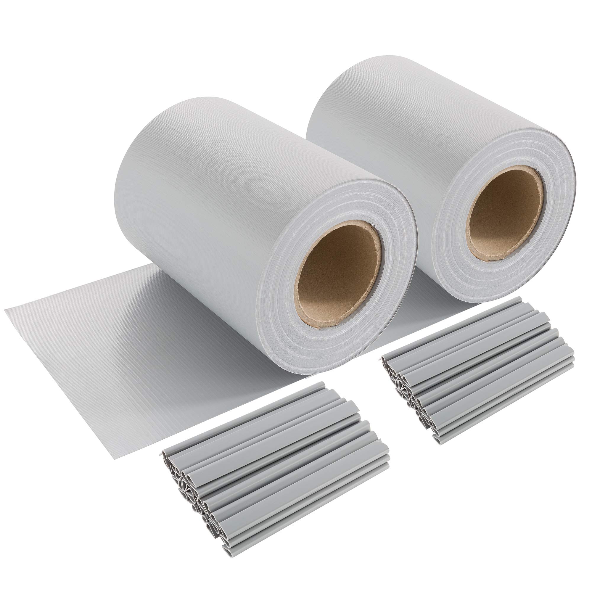 Arebos Balkon Sichtschutz PVC 70 m | PVC Sichtschutzfolie Zaunfolie Blickdicht Windschutz | Sichtschutzzaun | Sichtschutzstreifen mit Befestigungsclips | Sichtschutz Rolle Balkonverkleidung
