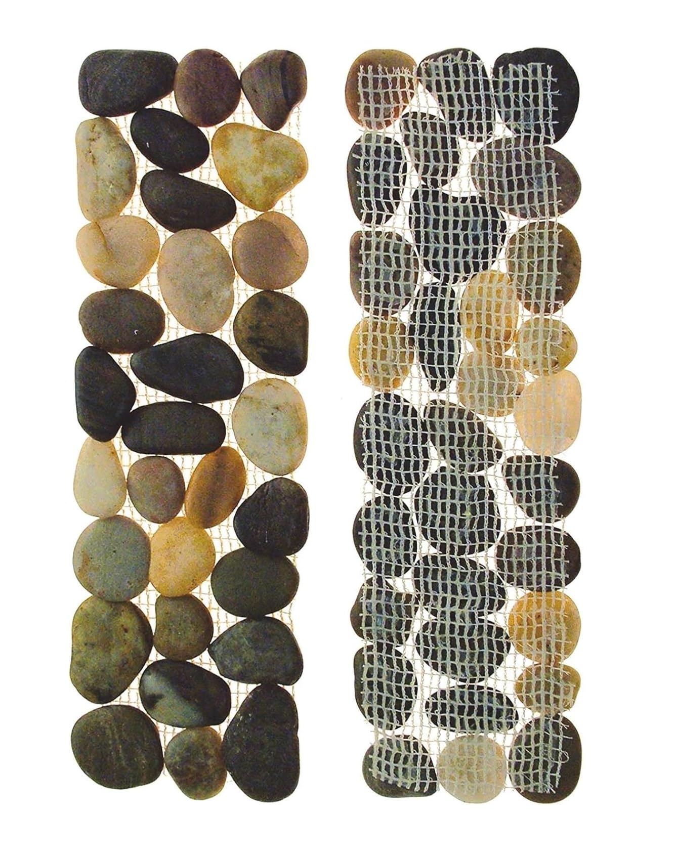 Unibos Outdoor Garden Pack Of 8 Border Strips Lawn Patio Driveway Pebbles with Meshed Backing For Decorating Garden Lawn/Flower Bed Border Edging (8)