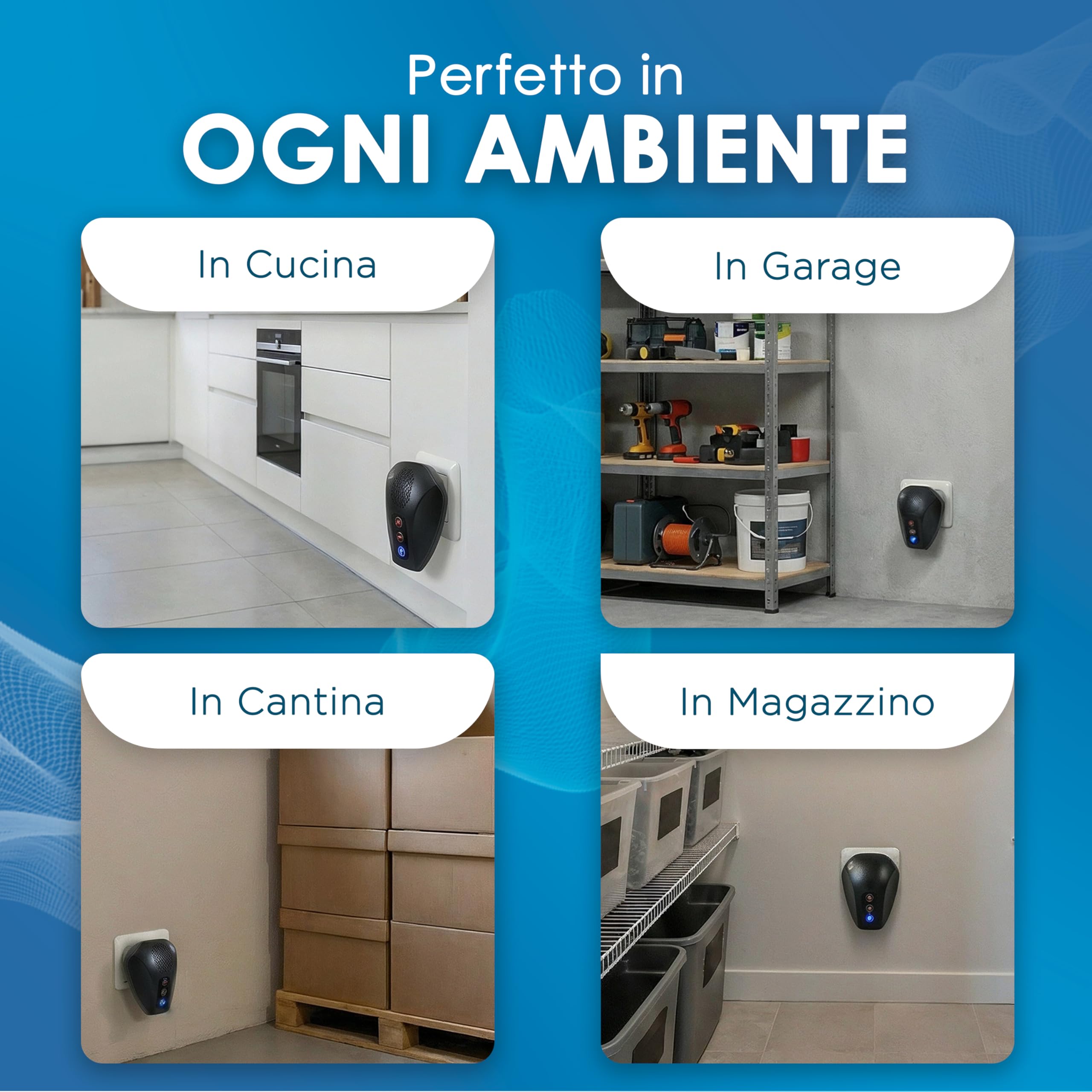 Repellente Ultrasuoni per Topi da Interno Elettrico Plug & Play - Trappola per Topi, Scarafaggi Anti Zanzare