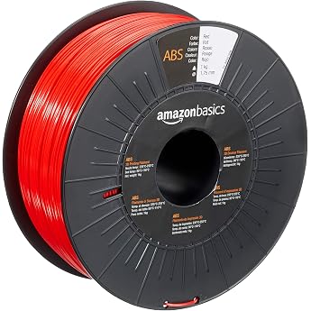 Amazon Basics ABS Plastic 3D Printer Filament 1.75mm Red 1kg Spool