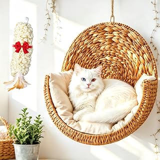 2027 Upgraded Handwoven Hanging Woven Cat Perch