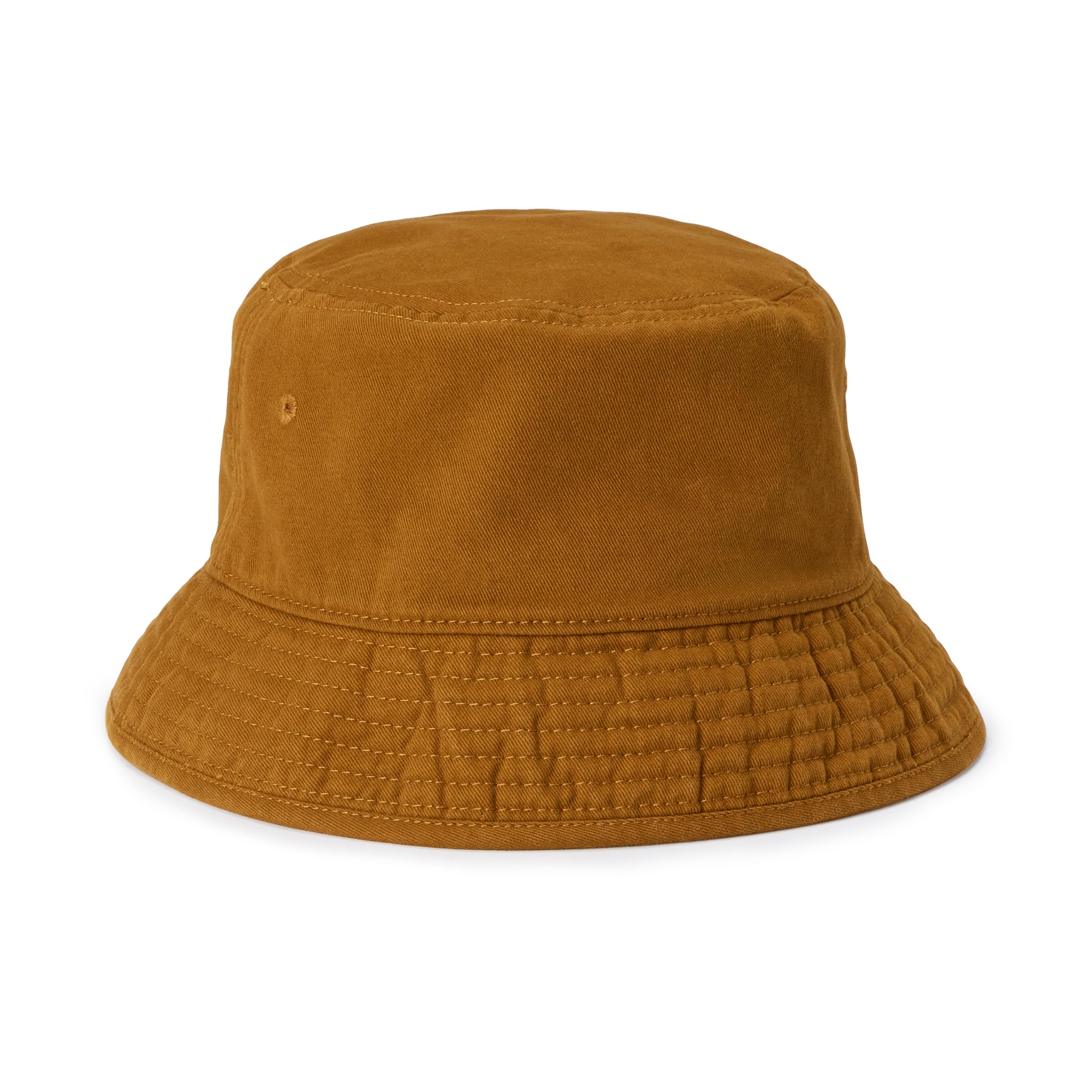 Amazon Essentials Men's Washed Cotton Bucket Hat with Air Eyelets, Brown, Large-X-Large