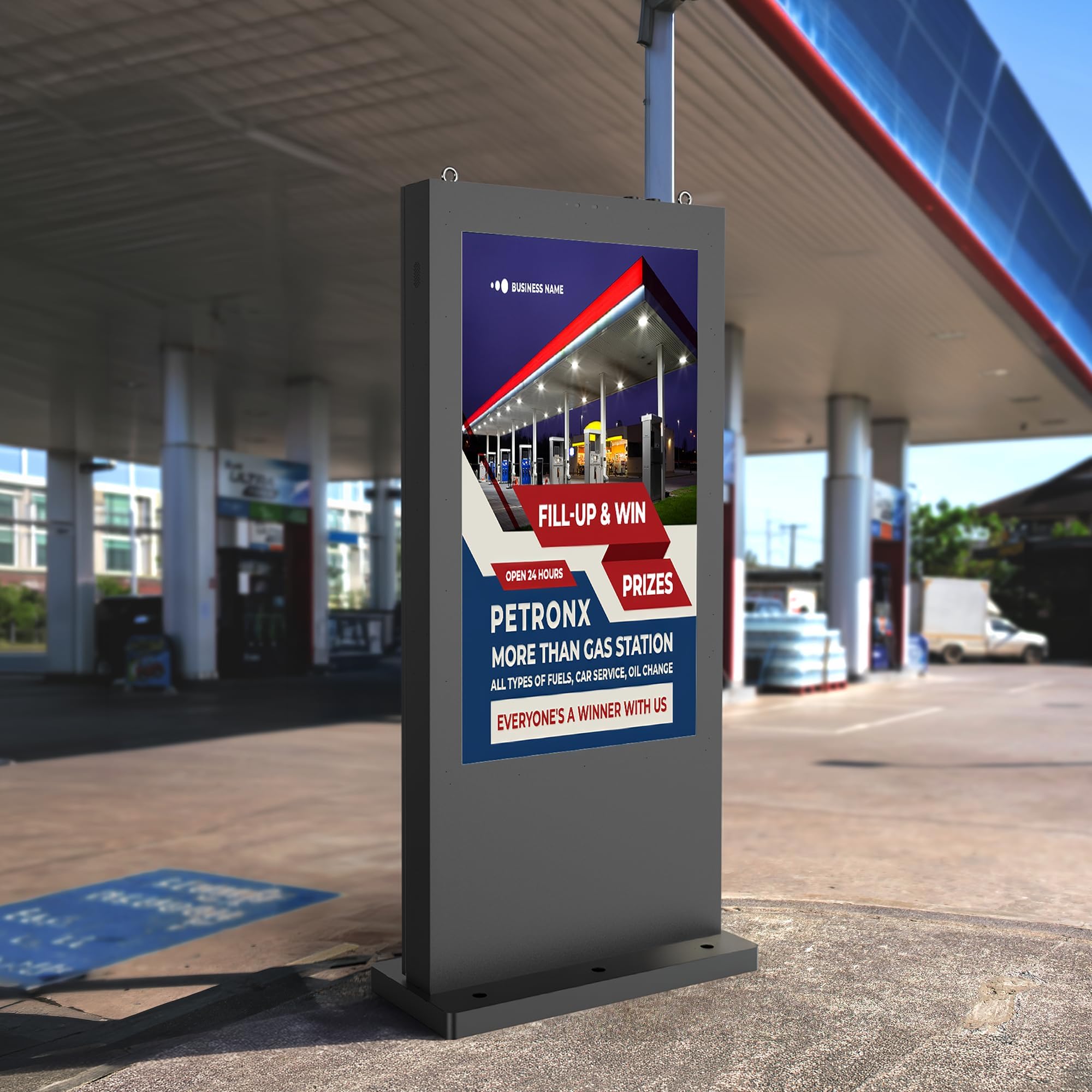 4K Totem Pubblicitario da Esterno, IP66 Impermeabile&3000 Nits,LCD Digital Signage con Luminosità Automatica,Remote CMS,WiFi/HDMI/USB,Totem Display Digitale per Ristorazione Retail (43 Pollici)