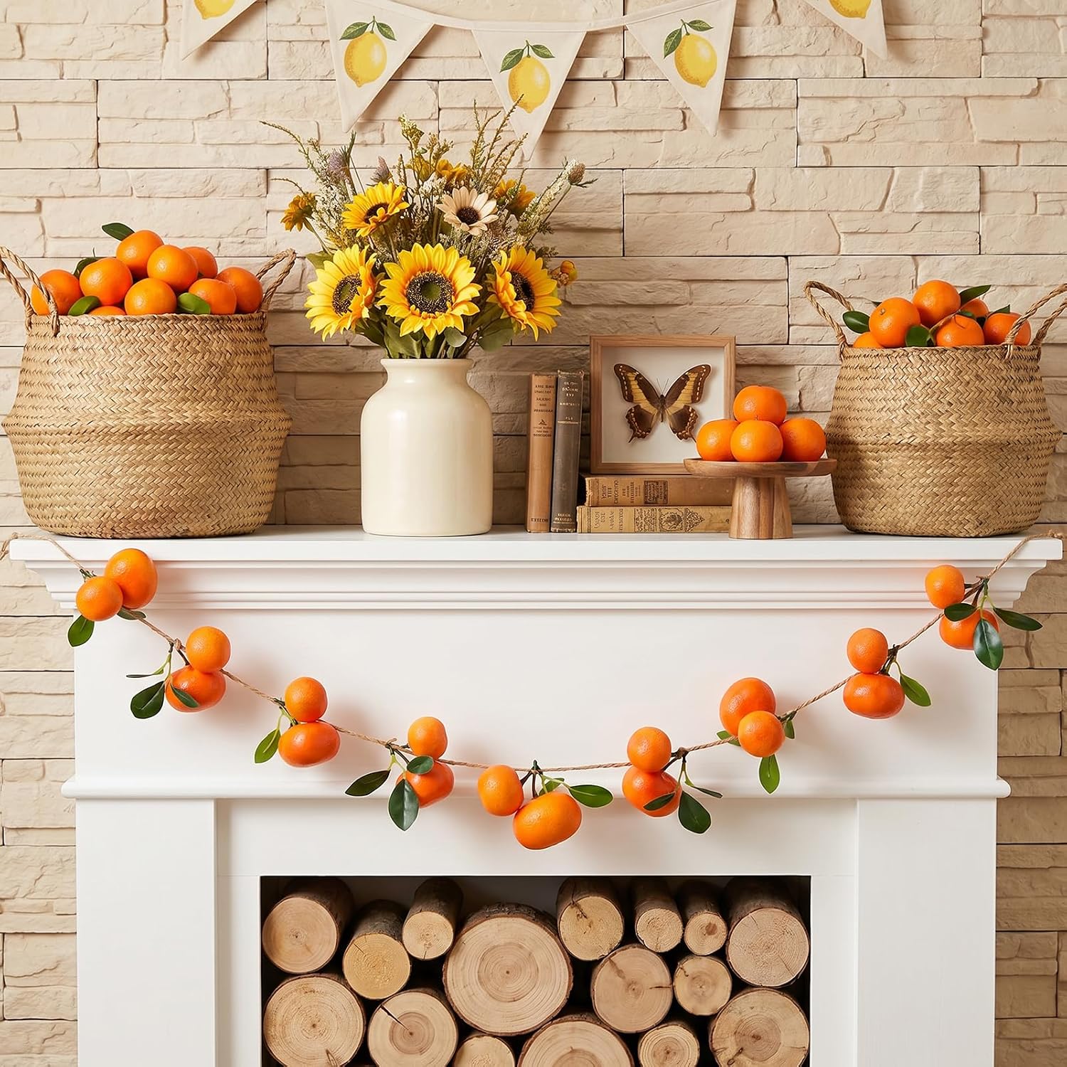 Gresorth 55" Artificial Hanging Oranges String Garland Decor - 1 Pc
