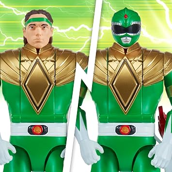 Power Ranger - Auto-Morphin - 2 in 1 Articulated Figure, 15 cm, Green Ranger - Tommy - Age 4 Years - PWG08