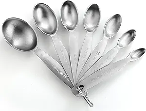 Spring Chef Stainless Steel Measuring Spoons Set of 7, Oval Metal Teaspoon & Tablespoon Measuring Spoons - Nesting Kitchen Gadgets For Baking & Cooking, Dual Measurements - Dry & Liquid Ingredients