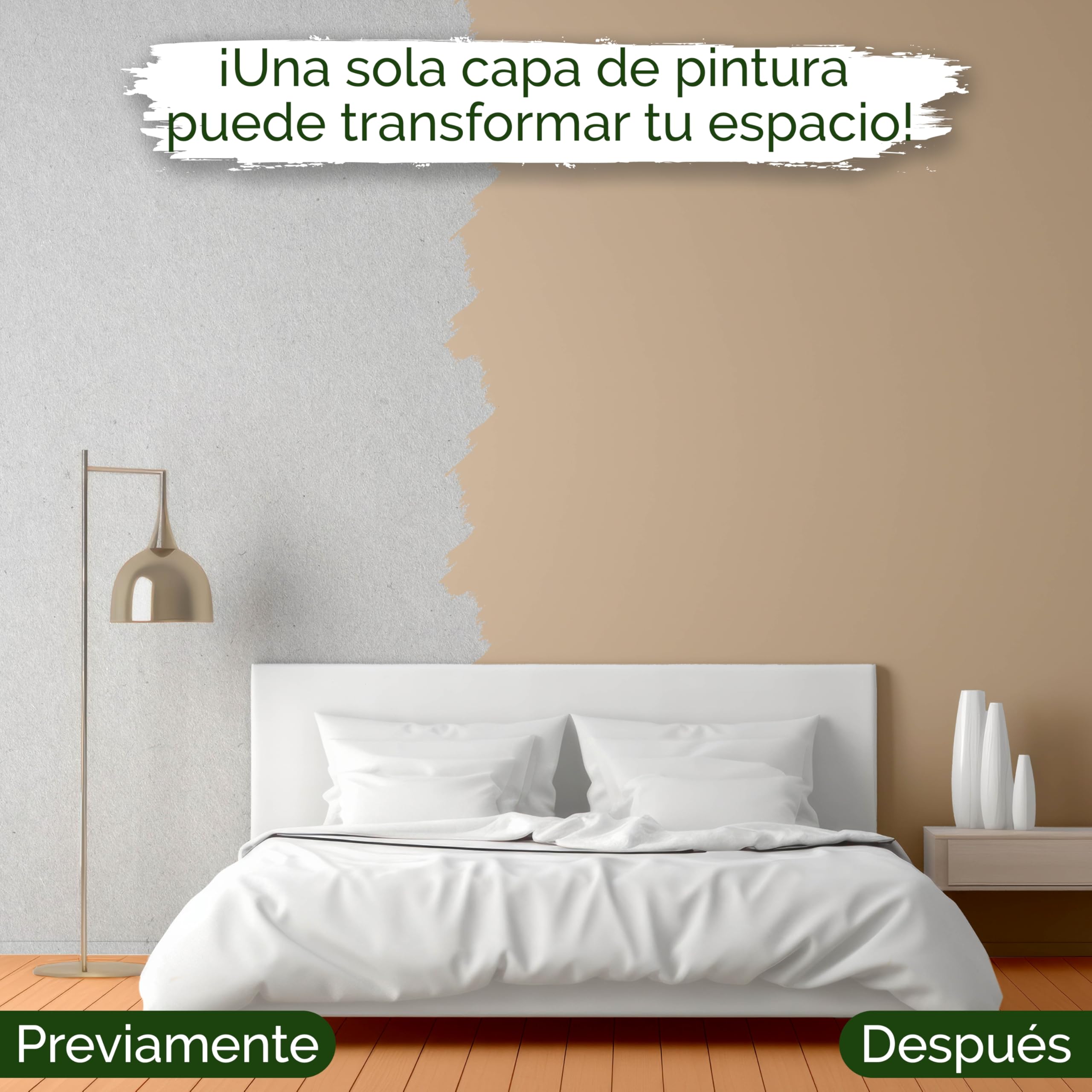 Pintura de pared beige para interiores - 5 litros y opacidad clase 1, sin vetas, antigoteo, ecológica y sin COV (Humble Hummus)
