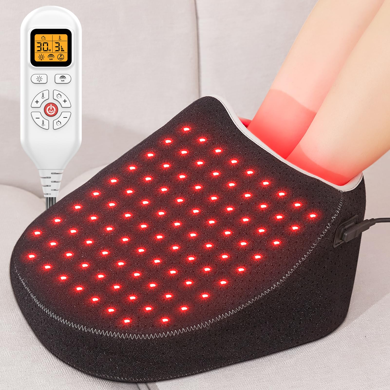 CAMECO 1 Pack Red Infrared Light Therapy for Feet, Red Light Therapy for Feet Neuropathy | 0-30min Timer Home Use