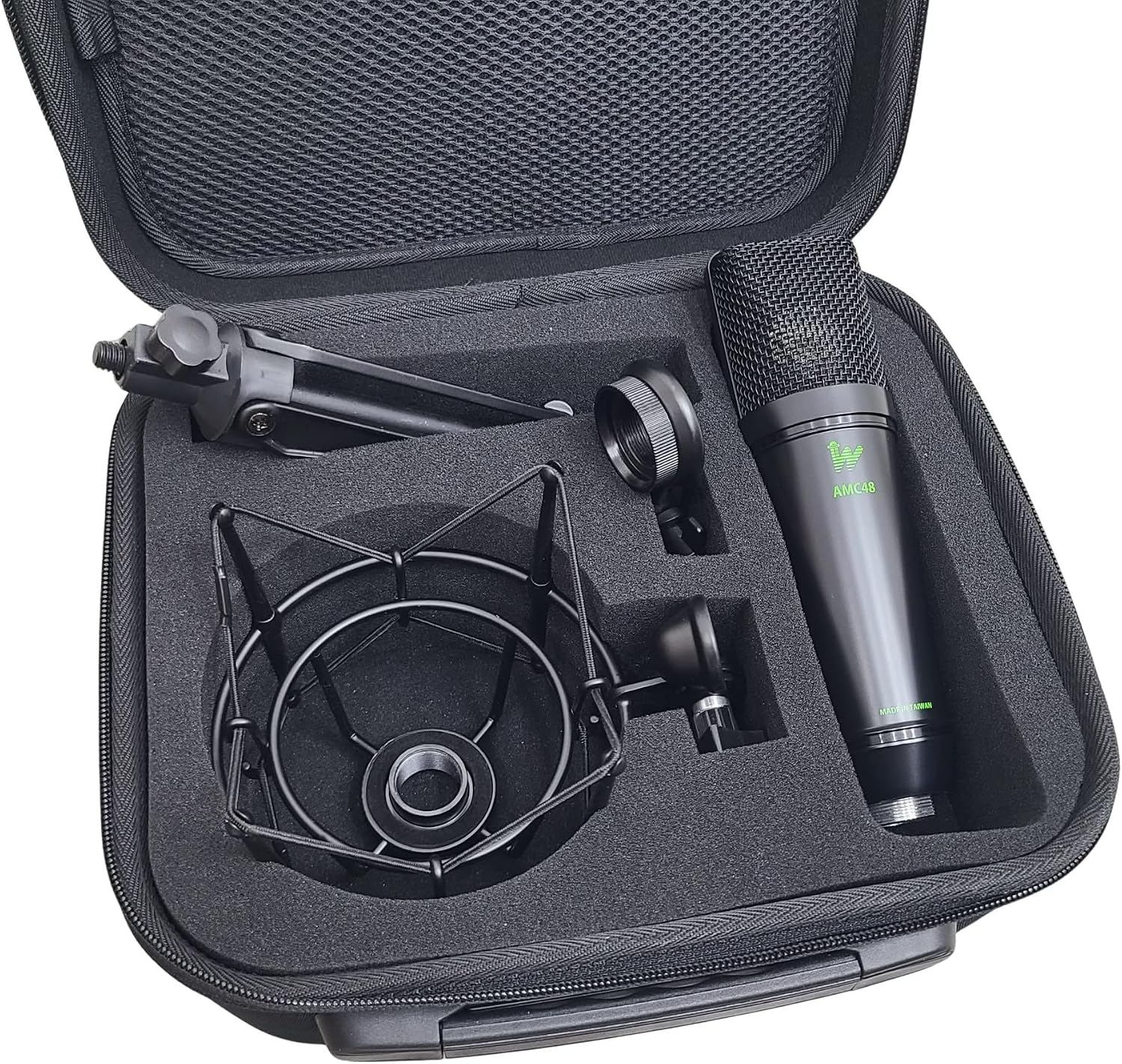 AMC48 Studio Condenser Microphone (Deluxe Bundle Package) Analog Circuit, XLR Output, Cardioid, Warm & Articulate Sound for Studio, Recording, Podcasting... (Black)