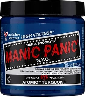 Tinte fantasía semipermanente para el pelo Manic Panic High Voltage MAXI CLASSIC 236 ml, color azul turquesa ATOMIC TURQUOISE,