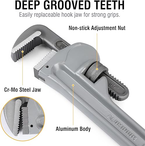 Miniatura 5 de Olympia Tool Llave de tubo de aluminio 01-618 18 pulgadas