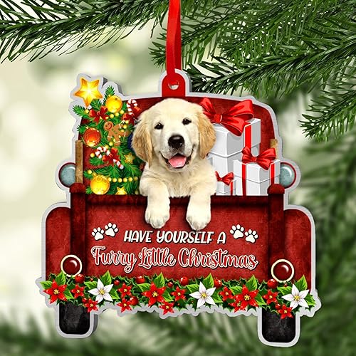 Miniatura 4 de Adornos para perro Golden Retriever para árbol de Navidad, adorno rojo de aluminio para automóvil (no 3D), decoración de Navidad 2023 para amantes