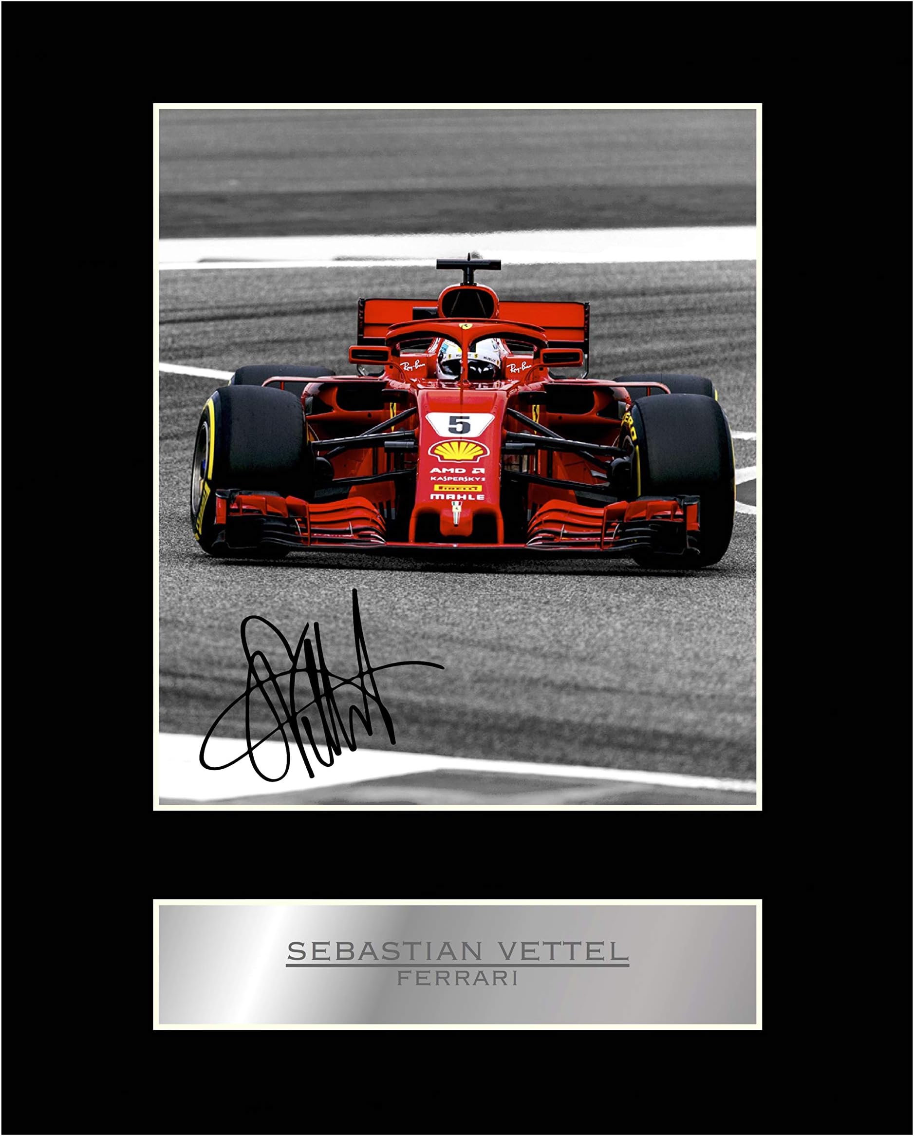 iconic pic Sebastian Vettel Signed Mounted Photo Display Ferrari Formula 1 F1#02 Autographed Gift Picture Print