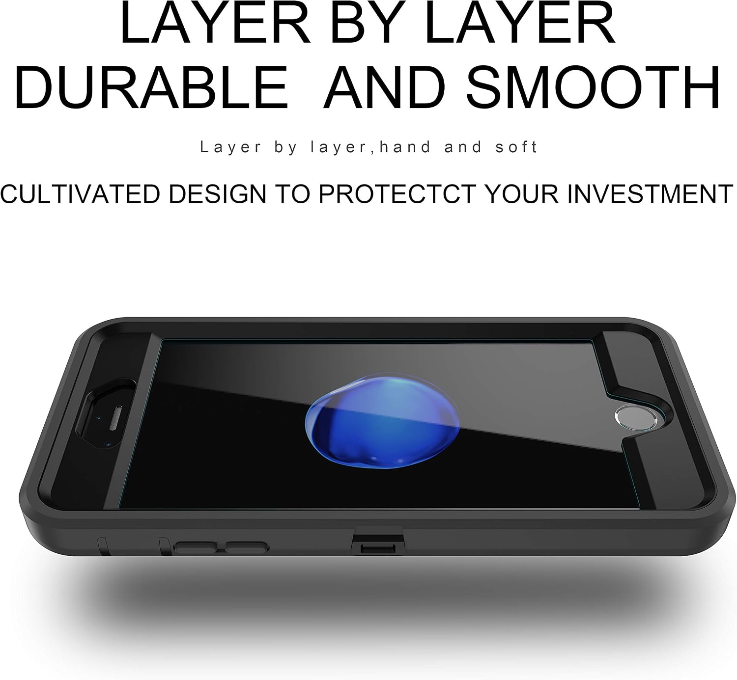 MXX Heavy Duty Defender Case Compatible with iPhone 6S/ iPhone 6 TPU and PC Case with 360 Degree Rotating Belt Clip (Black)