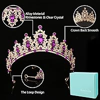 Vista 210 de Kamirola - Corona de reina y tiaras corona de princesa para mujeres y niñas, diademas de cristal para novia, princesa para bodas y fiestas (01)