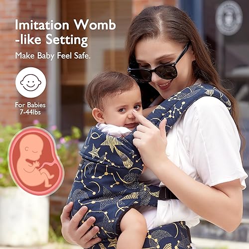 Miniatura 2 de Momcozy Portabebés para recién nacidos a niños pequeños - Portabebés ergonómico, acogedor y ligero para 7-44 libras, comodidad durante todo el día