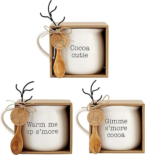 Miniatura 2 de Mud Pie, Cutie, Juego de palitos para asar cacao caliente, taza de 21 oz  tenedor 5 12"