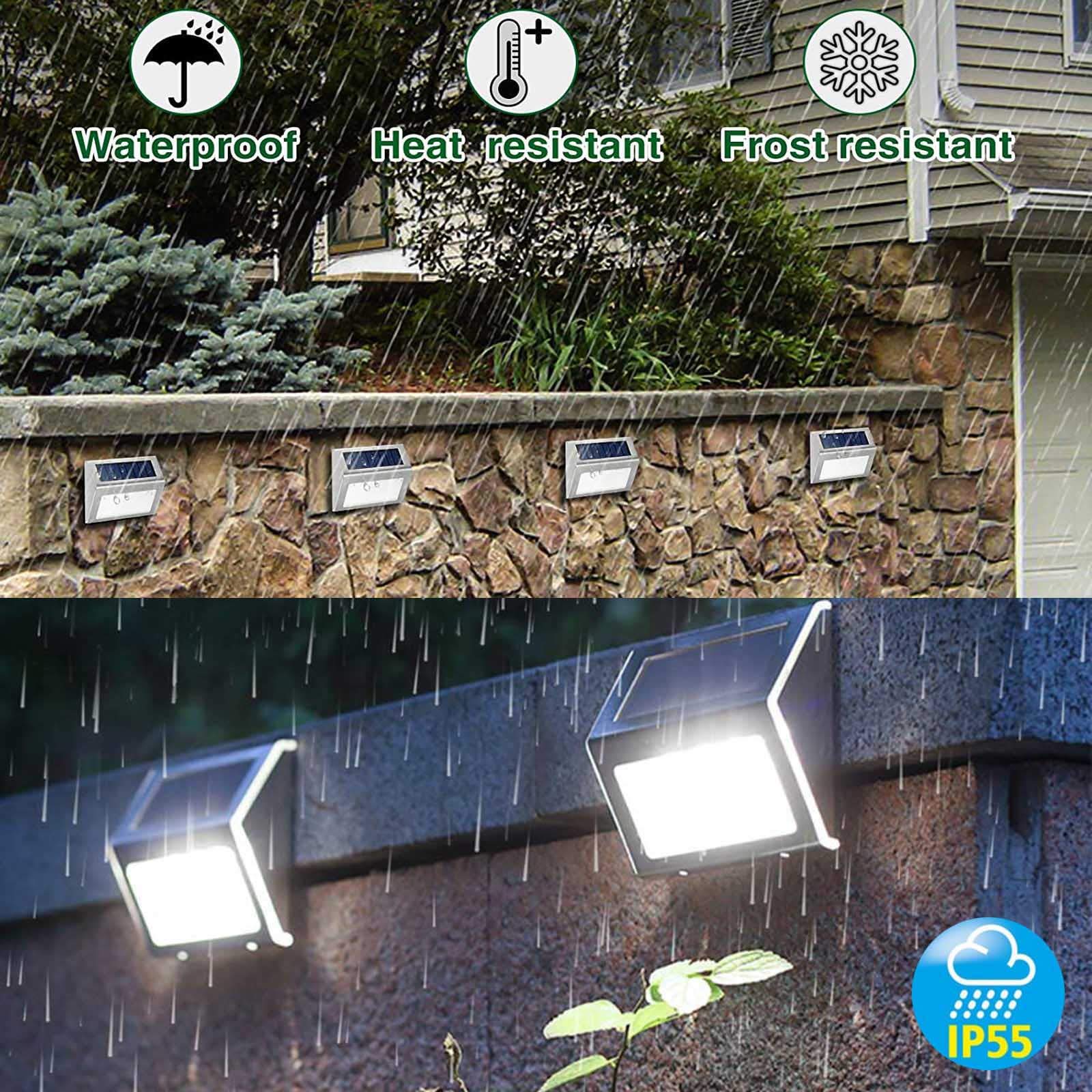 8 Luces Solares Exterior Acero Inoxidable - LED Blanco Frío, IP65, Para Caminos Y Jardín