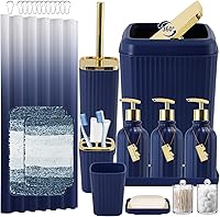 Vista 54 de Juego de baño de 32 piezas con cortina de ducha y alfombras, accesorios de baño negros, juego de cortina de ducha, juego de alfombras de baño