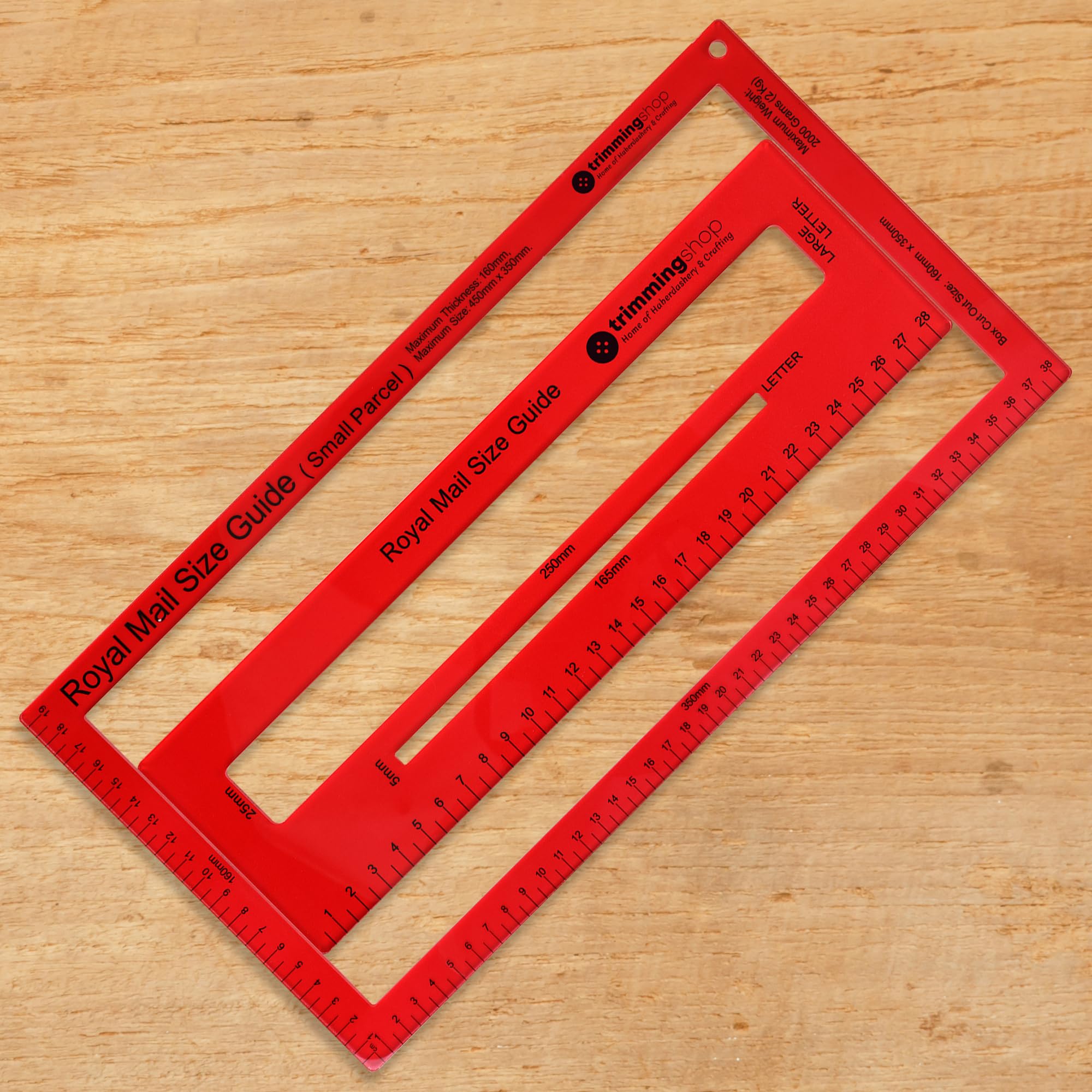 WedDecor PiP Postal Size Charge Guide, Parcel Size Packaging Shipping Mail Pricing Guide in Proportion Template Size Measurement for Post Office Postage, Red