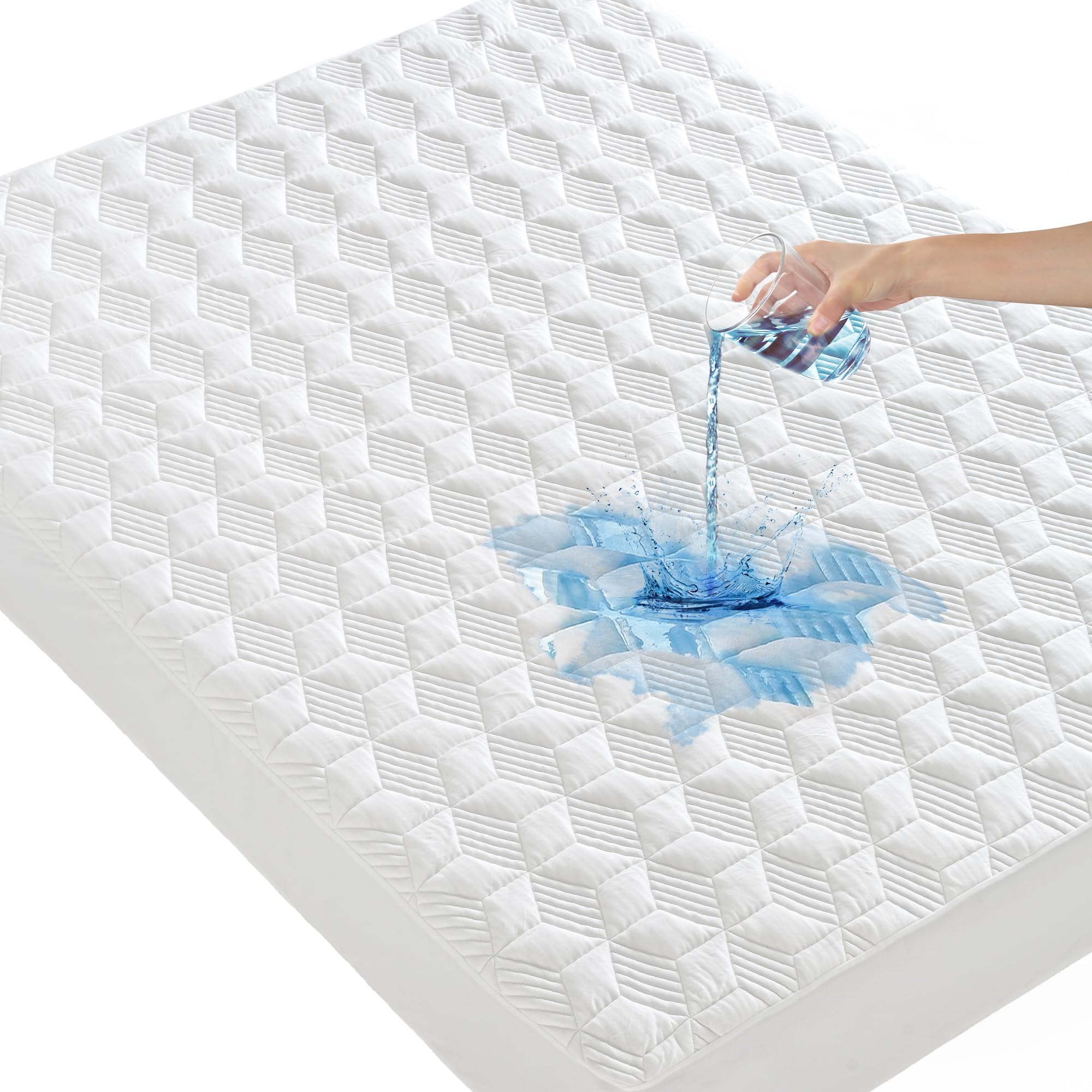 Protège-matelas imperméable grand lit bambou fibre air 3D GRT