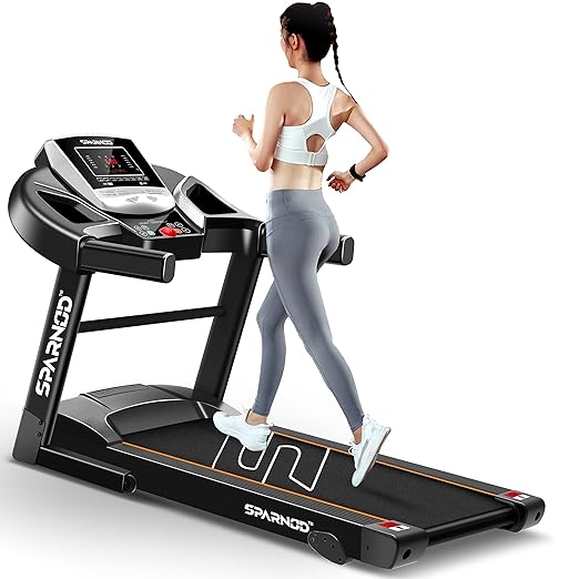 STH-1200 Motorized Treadmill for Home Use, 3 HP Peak, 12km/hr Max Speed, 100kg Max User Weight, 12 Preset Workouts, Manual Incline, Music Speakers
