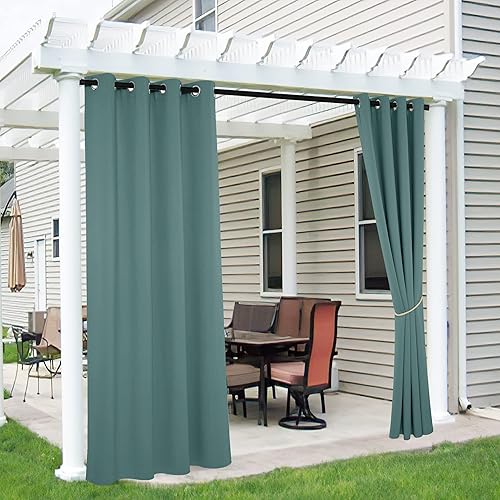 Miniatura 83 de RYB HOME Outdoor Curtains Blackout - 2 Panels Outside Curtains Waterproof Thermal Insulating for Patio Porch Garage Garden Gazebo Universal Biscotti