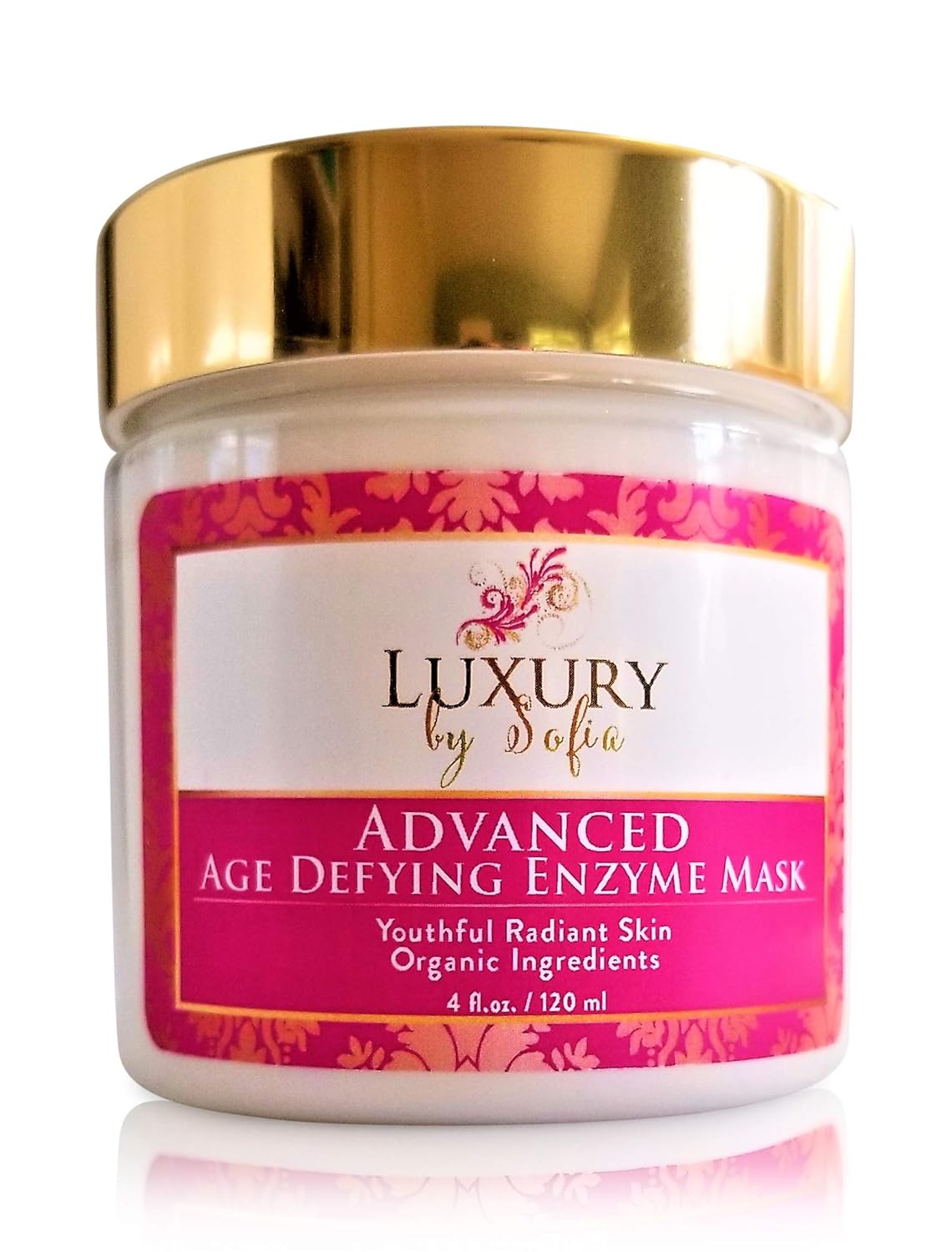 Luxury by Sofia Advanced Age Defying Organic Enzyme Mask | Exfoliate & Nourish Your Skin | Unclogs Pores, Brightens Complexion | Reduce Apearance of Wrinkles | Hydrates & Moisturizes | Boost Collagen