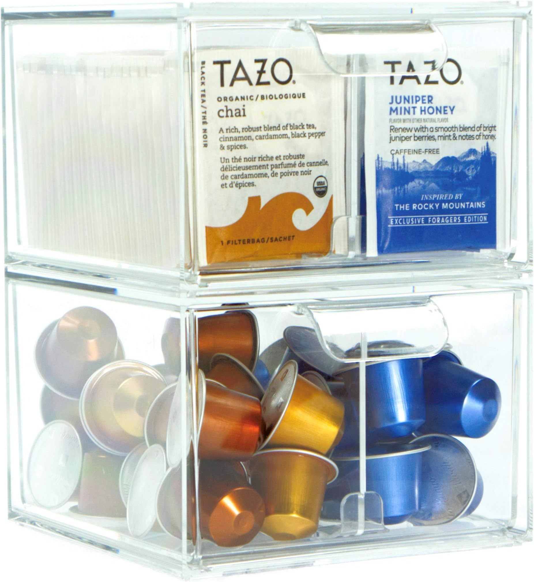 ImpiriLux Stackable Kitchen and Bathroom Drawer Organizer | Set of Two Drawers with Dividers